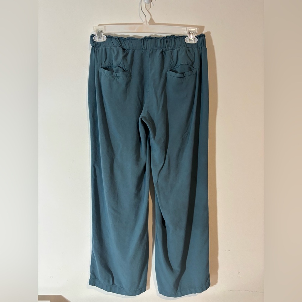 Lagaci Women’s Medium Teal Blue Drawstring Pull on Pants Light Weight Casual - Picture 4 of 8